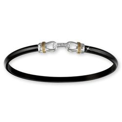 Titanium Bar with Link Top Hook Bracelet - Sterling Silver 14K Gold Wraps 4mm 8 Inch