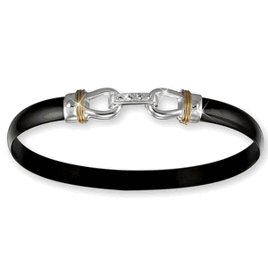 Titanium Bar with Link Top Hook Bracelet - Sterling Silver 14K Gold Wraps 6mm 6.5 Inch