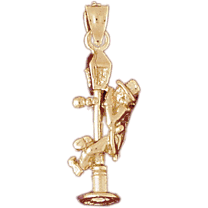 14K Gold Travel 3-D Charm-Daz-4844