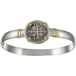Treasure Coin Bracelet - Sterling Silver & 14K Gold 8mm 8.5 Inch