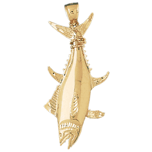 Tuna 3-D Gold Charm DAZ-567