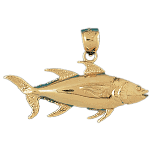 14K Gold Tuna Charm-Daz-572