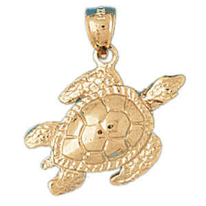 14K Gold Turtle Charm-Daz-974