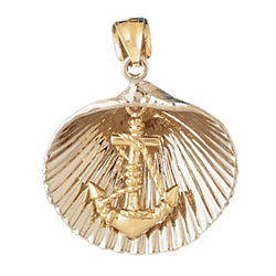 Two Tone Shell with Anchor Gold Charm DAZ-11
