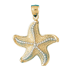 Two Tone Starfish Gold Charm DAZ-14