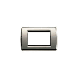 Plate: Metal, Black Chrome 3M Panel, Round, Idea  - 3 Module - VM16753-31