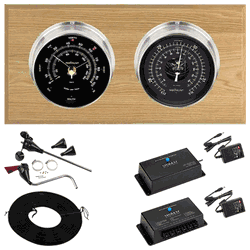 Wi-Fi Hatteras 2 Dial Weather Stations Wind, Pressure - Nickel/Black, Oak