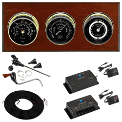 Wi-Fi Newport 3 Dial Weather Stations Wind, Pressure, Tides - Brass/Black, Mahogany