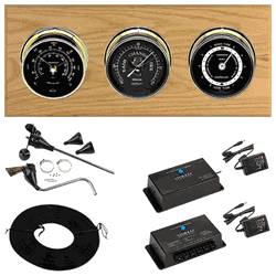 Wi-Fi Newport 3 Dial Weather Stations Wind, Pressure, Tides - Brass/Black, Oak