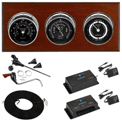 Wi-Fi Newport 3 Dial Weather Stations Wind, Pressure, Tides - Chrome/Black, Mahogany