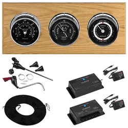 Wi-Fi Newport 3 Dial Weather Stations Wind, Pressure, Tides - Chrome/Black, Oak