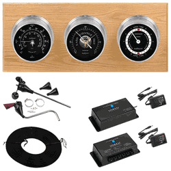 Wi-Fi Newport 3 Dial Weather Stations Wind, Pressure, Tides - Nickel/Black, Oak