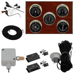 Wi-Fi Professional 5 Dial Weather Stations Wind, Pressure, Temperature, Time, Indoor Humidity - Brass/Black, Mahogany