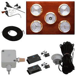 Wi-Fi Professional 5 Dial Weather Stations Wind, Pressure, Temperature, Time, Indoor Humidity - Brass/Silver, Mahogany