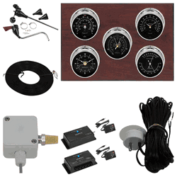 Wi-Fi Professional 5 Dial Weather Stations Wind, Pressure, Temperature, Time, Indoor Humidity - Chrome/Black, Mahogany