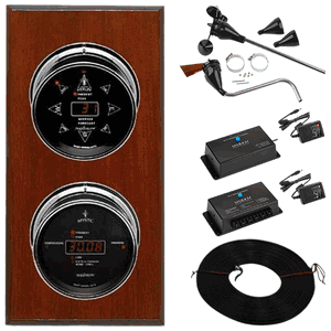 Wi-Fi Sorcerer 2 Dial Weather Stations Wind, Pressure - Chrome/Black, Mahogany