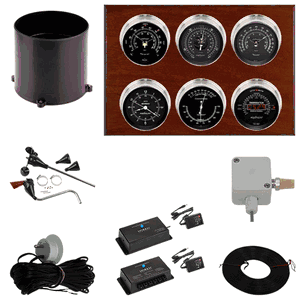 Wi-Fi Weathermaster 6 Dial Weather Stations Wind, Pressure, Temperature, Time, Indoor Humidity, Rainfall - Nickel/Black, Mahogany