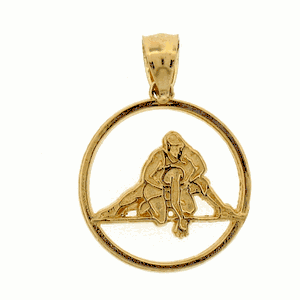 14K Gold Wrestler Charm-Daz-6318