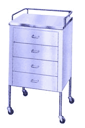 Blickman Anesthesia Utility Table: GALAXY-4 drawer