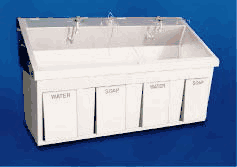 Blickman Surgical Scrub Sinks - Series 8000 - 2 place