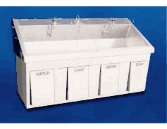 Blickman Surgical Scrub Sinks - Series 8000 - 2 place