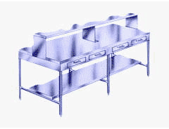 Blickman Work Tables: H-Brace