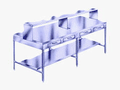 Blickman Work Tables: H-Brace