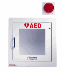 Cardiac Science AED Wall Cabinet: Fully-Recessed with Alarm & Strobe, Security Enabled