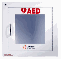 Cardiac Science AED Wall Cabinet: Surface Mount with Alarm, Security Enabled