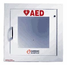 Cardiac Science G5 AED Wall Cabinet: Fully-Recessed with Alarm, Security Enabled
