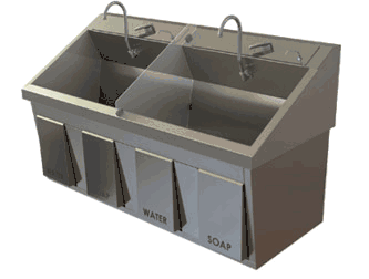 MAC-SS Series Dual Station Scrub Sink Model SS64