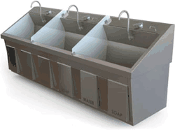MAC SS Series Triple Station Scrub Sink Model SS96