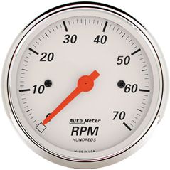 Auto Meter : 1398 3 1/8" Arctic White - Tachometer - Electric - 7,000 RPM
