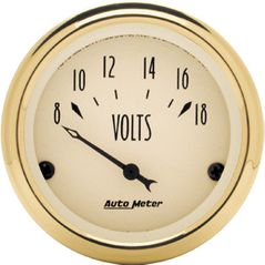 Auto Meter : 1592 2 1/16 Golden Oldies -  Voltmeter Gauge - 8-18 Volts
