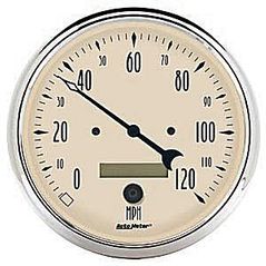 Auto Meter : 1889 5" Antique Beige -  Speedometer - Electric - Programmable - 120 MPH