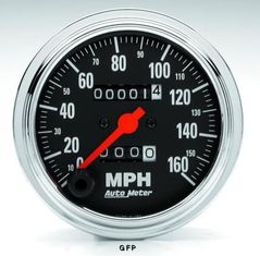 Auto Meter : 2494 3 3/8" Traditional Chrome - Speedometer - Mechanical -   160 MPH