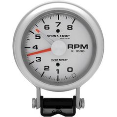 Auto Meter : 3781 3 3/4"Silver - Tachometer - Pedestal Mount = 8,000 RPM
