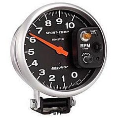 Auto Meter : 3903 5" Sport-Comp -  -  Pedestal Mount 10,000 RPM Tachometers-Shift-Lite With Amber Light On Control Shield