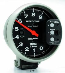 Auto Meter : 3966 5" Sport-Comp - Tachometer With Playback -  9,000 RPM