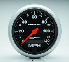 Auto Meter : 3987 3 3/8" Sport-Comp - Speedometer - Electric - Programmable - In Dash -  120 MPH