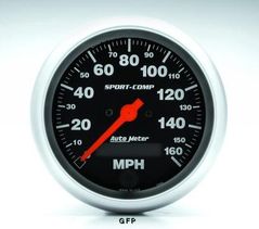 Auto Meter : 3988 3 3/8" Sport-Comp - Speedometer - Electric - Programmable - In Dash -  160 MPH