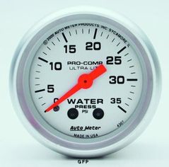 Auto Meter : 4307 2 1/16" Ultra-Lite - Water Pressure Gauge -  Mechanical -  0-35 PSI