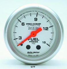 Auto Meter : 4311 2 1/16" Ultra-Lite - Fuel Pressure Gauge -  Mechanical -  0-15 PSI