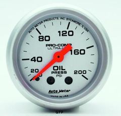 Auto Meter : 4322 2 1/16" Ultra-Lite -  Oil Pressure Gauge - Mechanical -  0-200 PSI