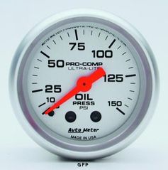 Auto Meter : 4323 2 1/16" Ultra-Lite - Oil Pressure Gauge -  Mechanical -  0-150 PSI