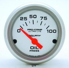 Auto Meter : 4327 2 1/16" Ultra-Lite - Oil Pressure Gauge -  Electric -  0-100 PSI