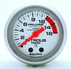Auto Meter : 4328 2 1/16" Ultra-Lite - Nitrous Pressure Gauge -  Mechanical -  0-1600 PSI