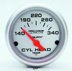 Auto Meter : 4336 2 1/16" Ultra-Lite -  Cylinder Head Temperature Gauge - Electric -  140-340 Degrees F