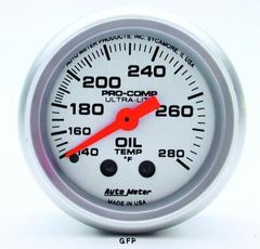 Auto Meter : 4341 2 1/16" Ultra-Lite -  Oil Temperature Gauge - Mechanical -  140-280 Degrees F