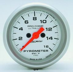 Auto Meter : 4344 2 1/16" Ultra-Lite - Pyrometer Kit - Electric -  Full Sweep - 0-1600 Degrees F